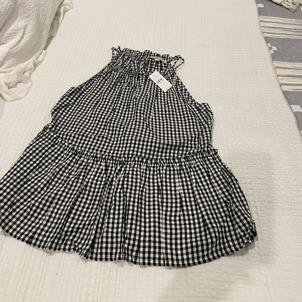 NWT Loft Gingham Peplum Tank